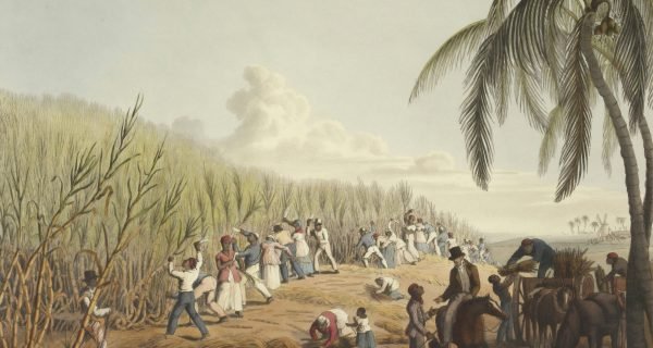 people harvesting crops painting